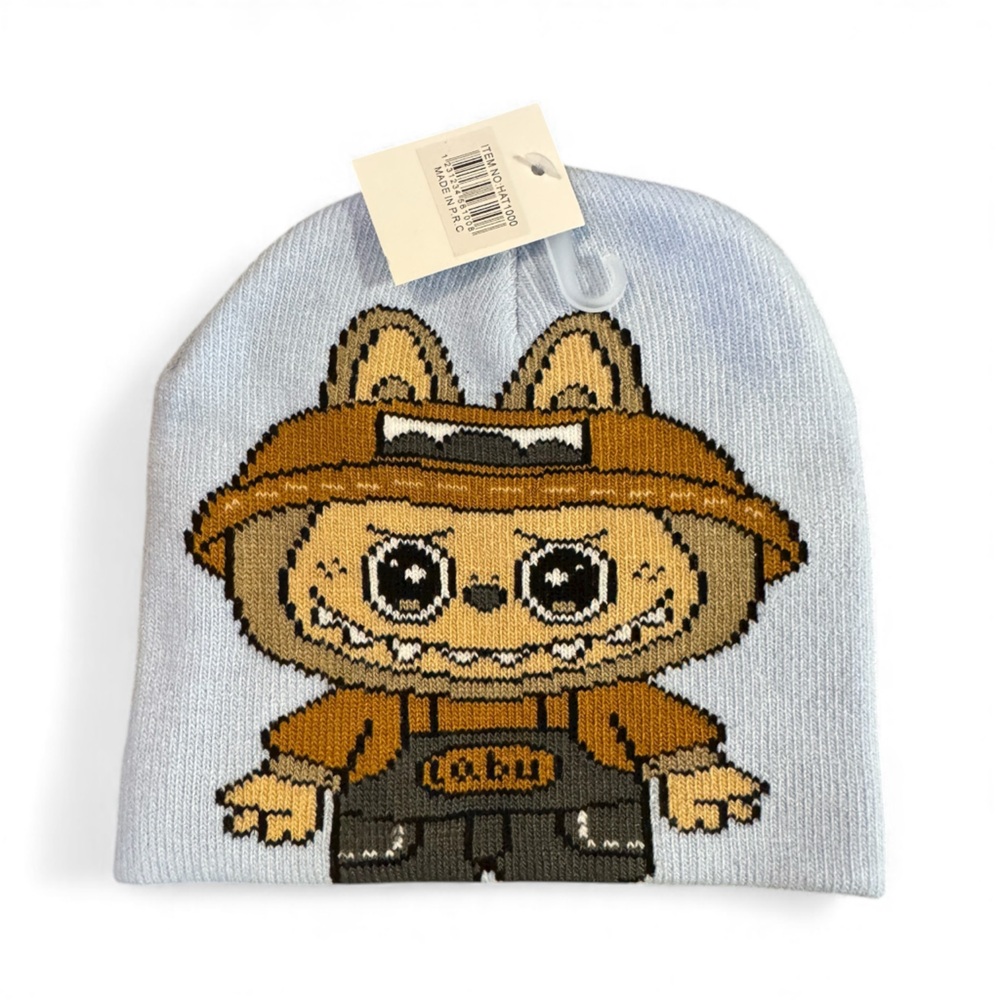 🎁 Labubu Character Beanie - Light Blue and Brown NWT